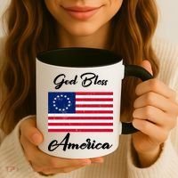 Patriotic Betsy Ross Flag God Bless America Coffee Mug thumb 3