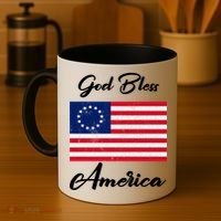 Patriotic Betsy Ross Flag God Bless America Coffee Mug thumb 4