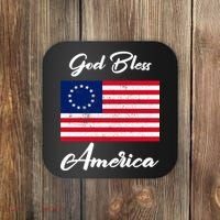 Patriotic Betsy Ross Flag God Bless America Coaster thumb 0