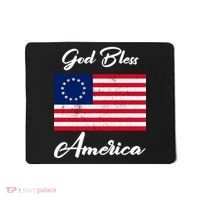 Patriotic Betsy Ross Flag God Bless America Mousepad thumb 0