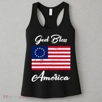 Patriotic Betsy Ross Flag God Bless America Women's Tank Top thumb 3