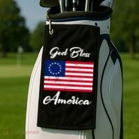 Patriotic Betsy Ross Flag God Bless America Golf Towel thumb 2