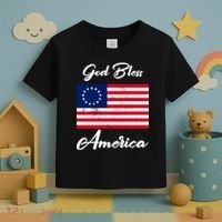 Patriotic Betsy Ross Flag God Bless America Toddler T-Shirt thumb 3