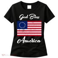Patriotic Betsy Ross Flag God Bless America Women's T-Shirt thumb 0