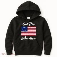 Patriotic Betsy Ross Flag God Bless America Kids Hoodie thumb 0