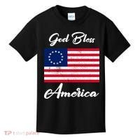Patriotic Betsy Ross Flag God Bless America Kids T-Shirt thumb 0