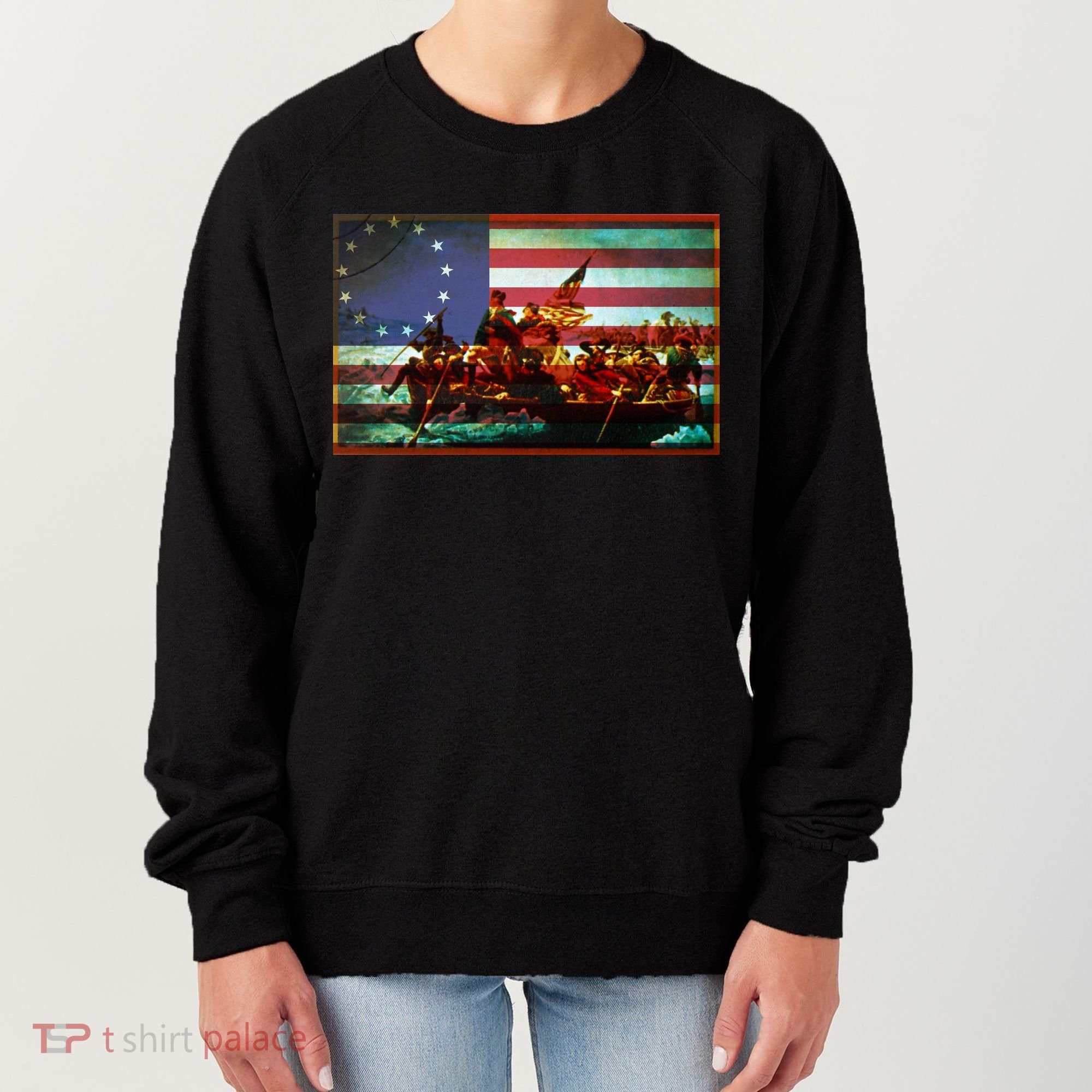 Patriotic Betsy Ross The Crossing Of Delaware Women's Sweatshirt
