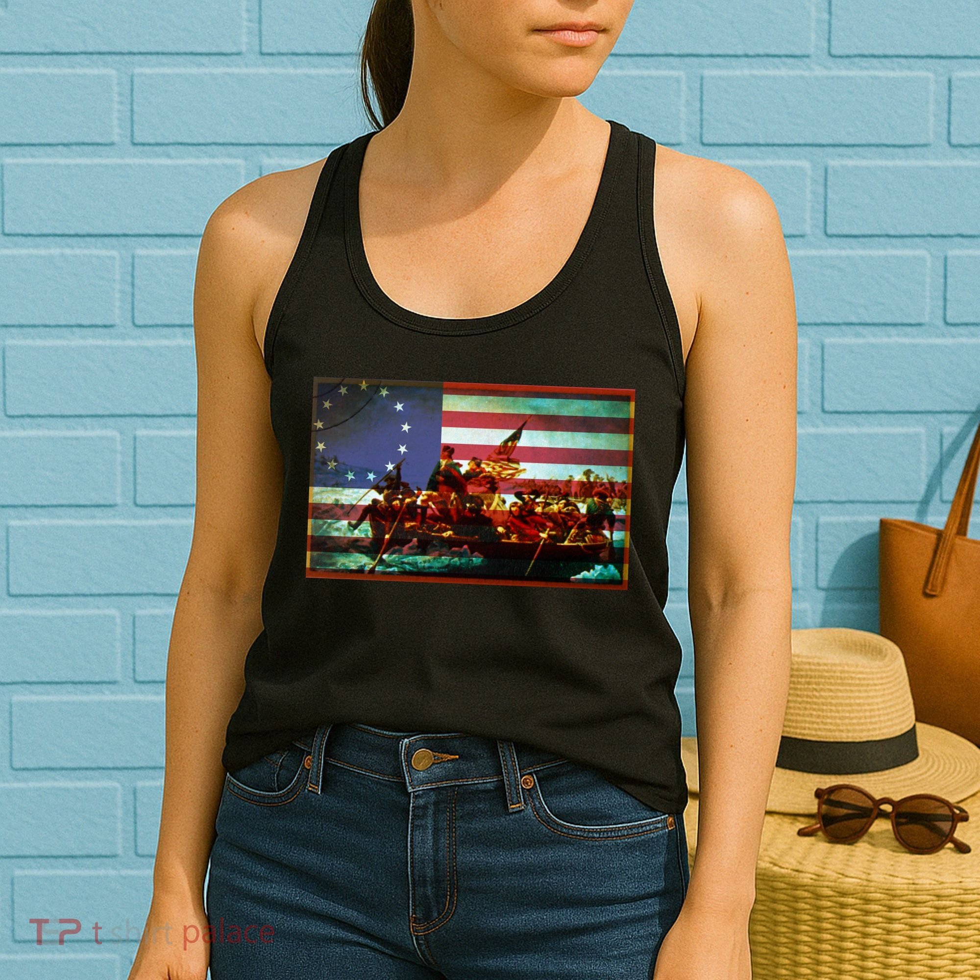 Patriotic Betsy Ross The Crossing Of Delaware Women's Tank Top