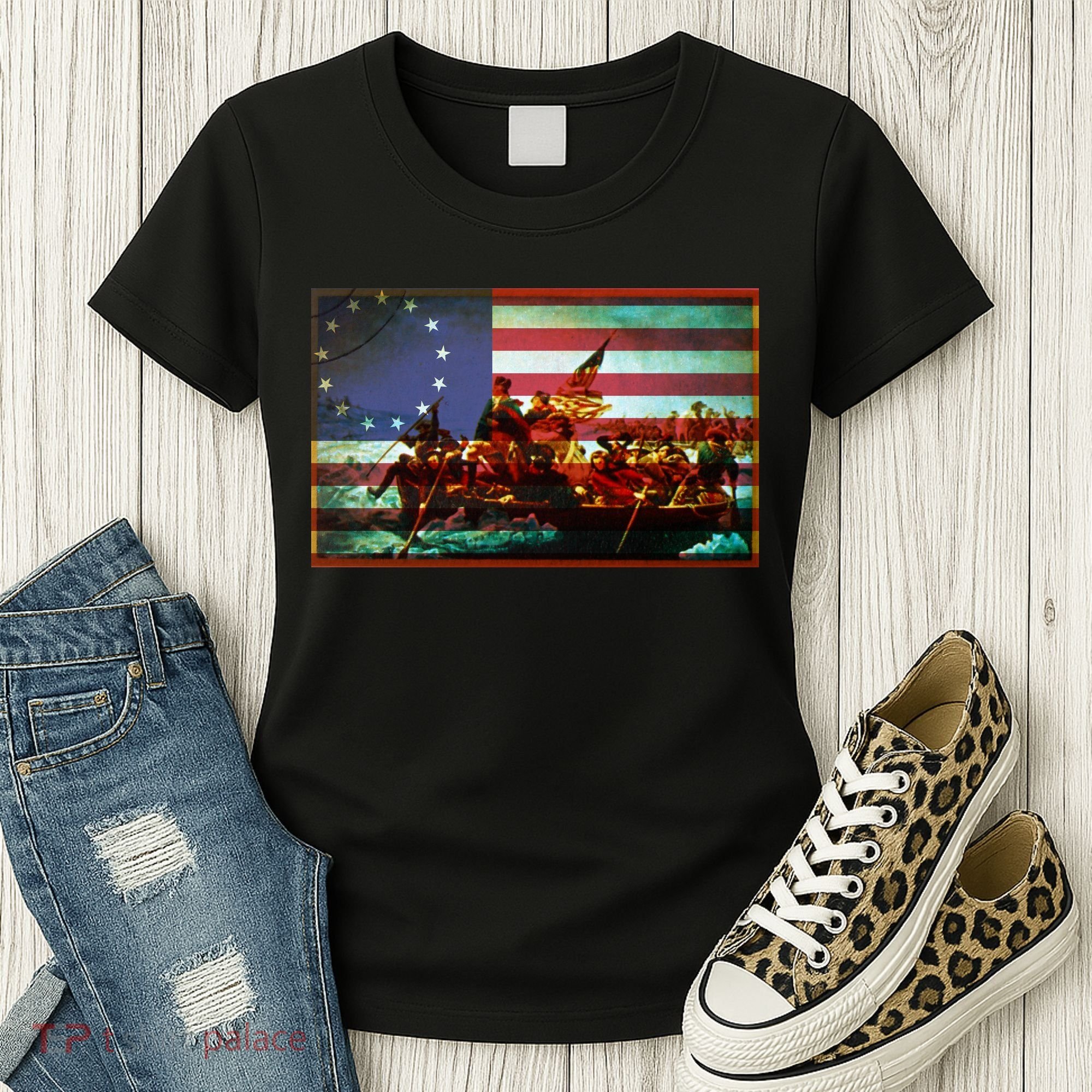 Patriotic Betsy Ross The Crossing Of Delaware Women's T-Shirt