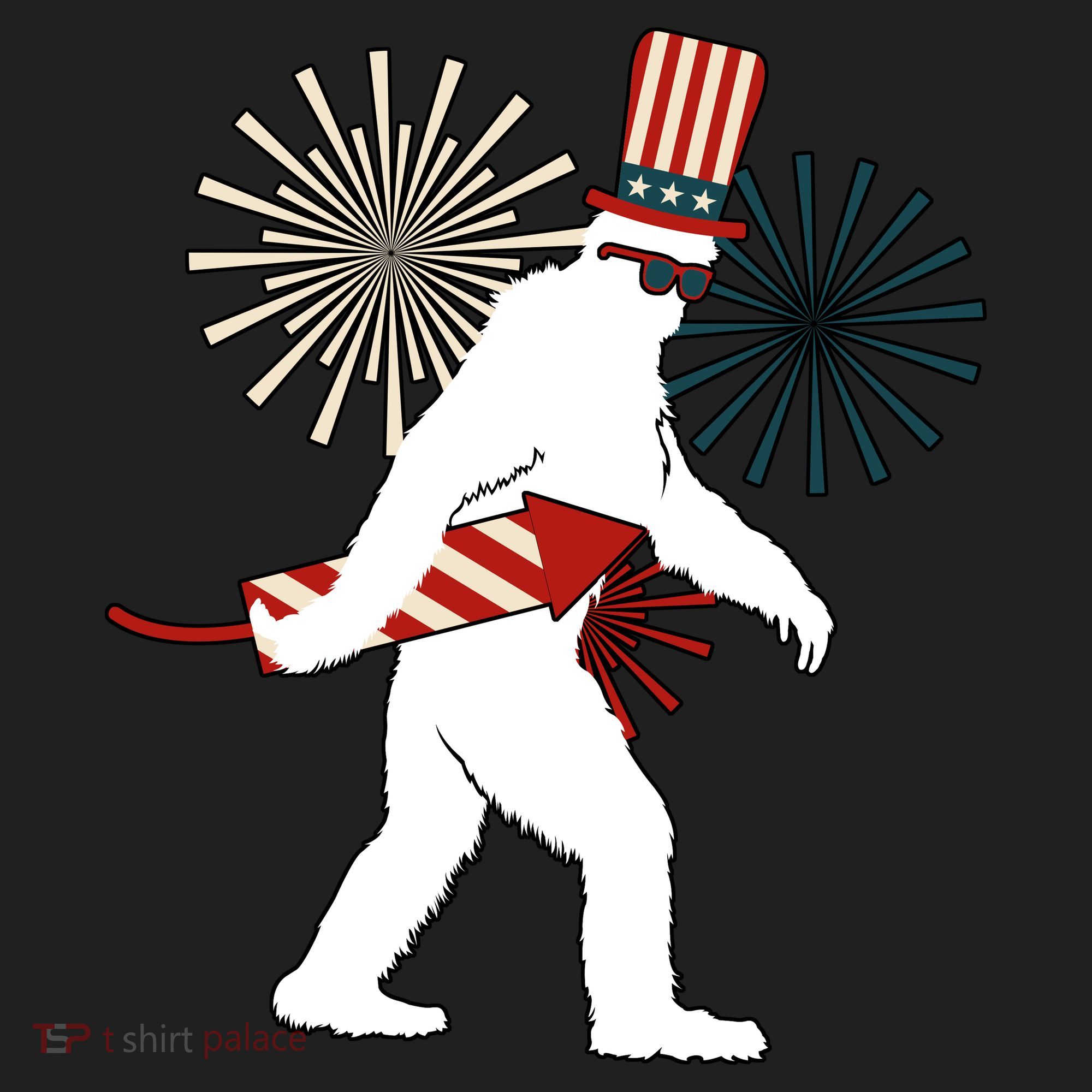 Patriotic Bigfoot Fireworks 4th of July Women's Sweatshirt