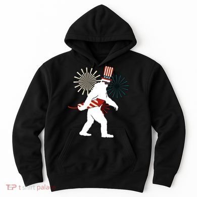Patriotic Bigfoot Fireworks 4th of July Hoodie