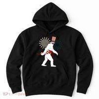 Patriotic Bigfoot Fireworks 4th of July Hoodie thumb 0
