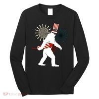 Patriotic Bigfoot Fireworks 4th of July Long Sleeve Shirt thumb 0