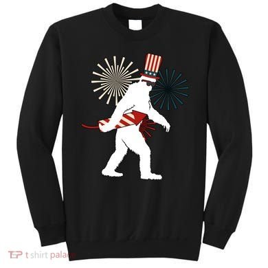 Patriotic Bigfoot Fireworks 4th of July Sweatshirt