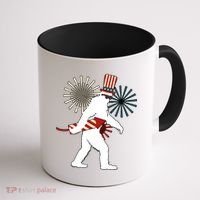 Patriotic Bigfoot Fireworks 4th of July Coffee Mug thumb 1