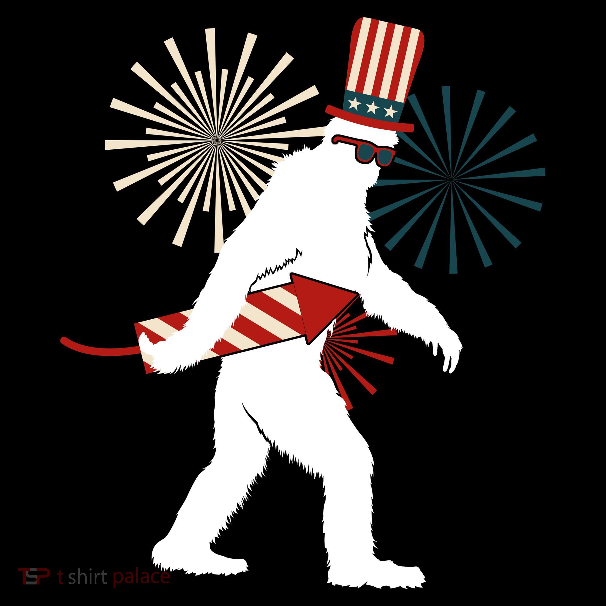 Patriotic Bigfoot Fireworks 4th of July Coffee Mug