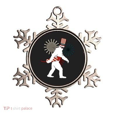Patriotic Bigfoot Fireworks 4th of July Ornament