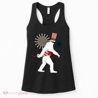 Patriotic Bigfoot Fireworks 4th of July Women's Tank Top thumb 0