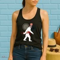 Patriotic Bigfoot Fireworks 4th of July Women's Tank Top thumb 2