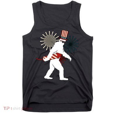 Patriotic Bigfoot Fireworks 4th of July Tank Top