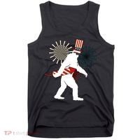Patriotic Bigfoot Fireworks 4th of July Tank Top thumb 0