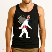 Patriotic Bigfoot Fireworks 4th of July Tank Top thumb 3