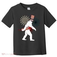 Patriotic Bigfoot Fireworks 4th of July Toddler T-Shirt thumb 0
