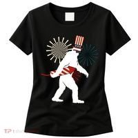 Patriotic Bigfoot Fireworks 4th of July Women's T-Shirt thumb 0