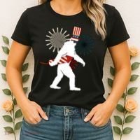Patriotic Bigfoot Fireworks 4th of July Women's T-Shirt thumb 2