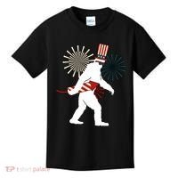 Patriotic Bigfoot Fireworks 4th of July Kids T-Shirt thumb 0