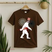 Patriotic Bigfoot Fireworks 4th of July T-Shirt thumb 2