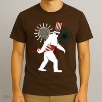 Patriotic Bigfoot Fireworks 4th of July T-Shirt thumb 3