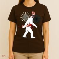 Patriotic Bigfoot Fireworks 4th of July T-Shirt thumb 4
