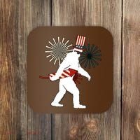 Patriotic Bigfoot Fireworks 4th of July Coaster thumb 0