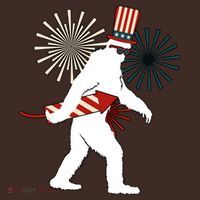 Patriotic Bigfoot Fireworks 4th of July Baby Bodysuit thumb 2