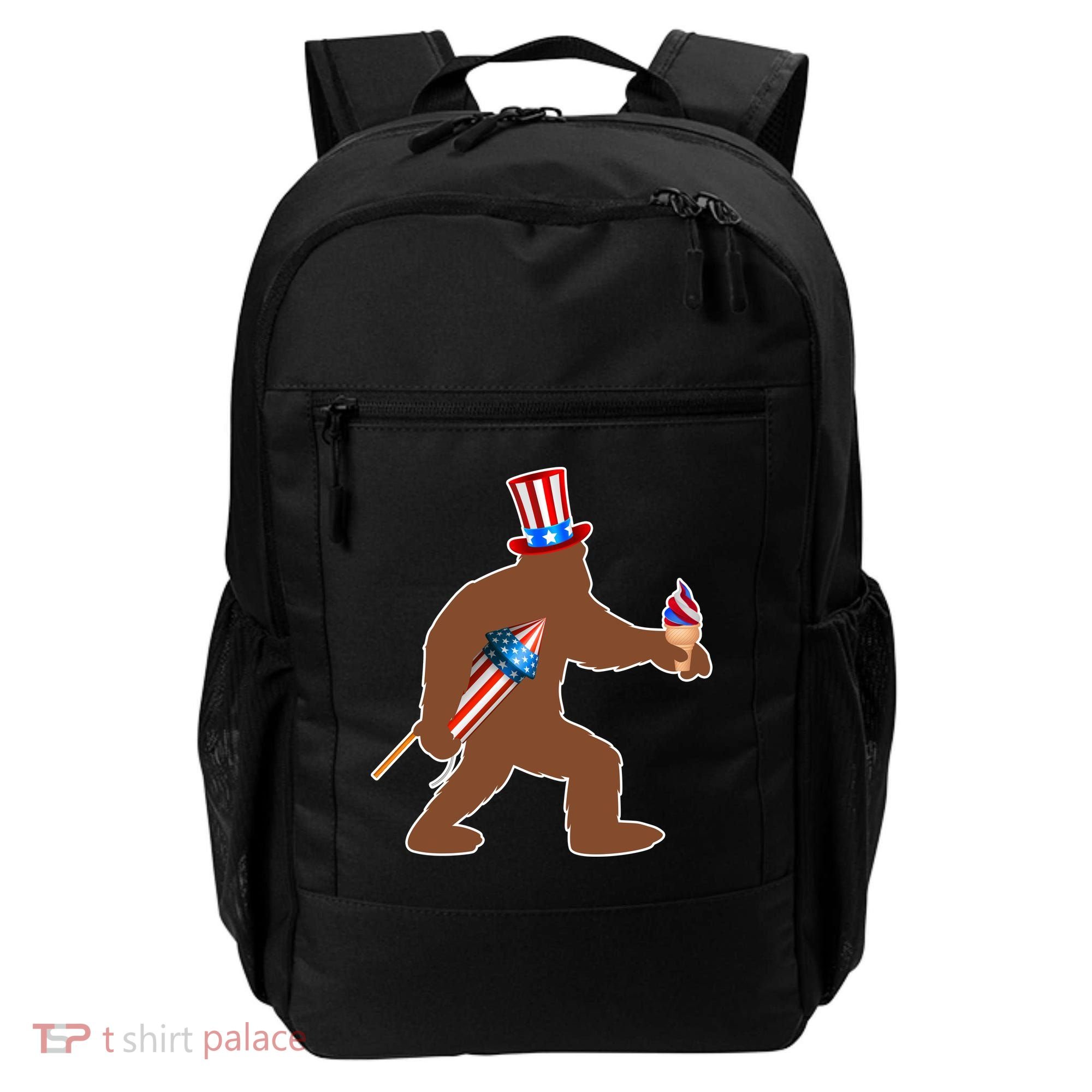 Patriotic Bigfoot Fireworks USA Backpack