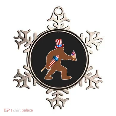 Patriotic Bigfoot Fireworks USA Ornament