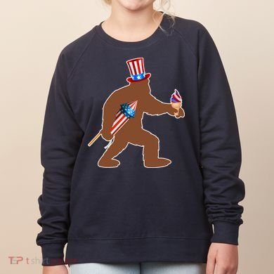 Patriotic Bigfoot Fireworks USA Women's Sweatshirt