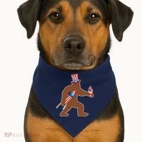 Patriotic Bigfoot Fireworks USA USA-Made Doggie Bandana thumb 1