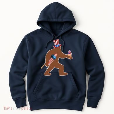 Patriotic Bigfoot Fireworks USA Hoodie