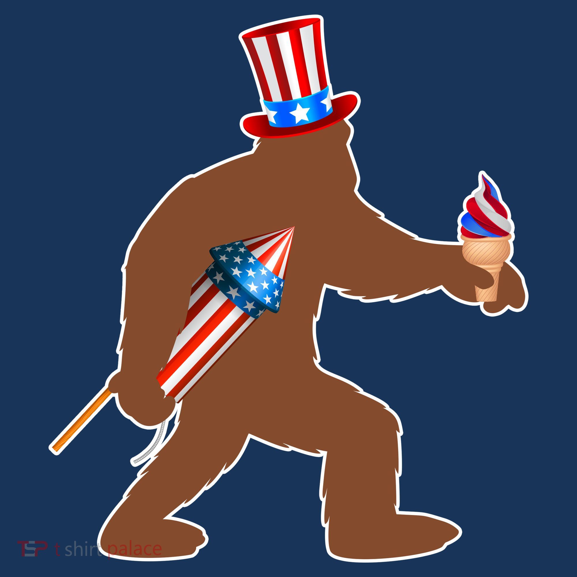Patriotic Bigfoot Fireworks USA Apron