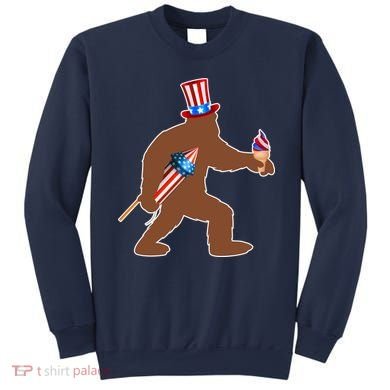 Patriotic Bigfoot Fireworks USA Sweatshirt