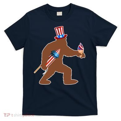 Patriotic Bigfoot Fireworks USA T-Shirt