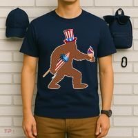 Patriotic Bigfoot Fireworks USA T-Shirt thumb 6