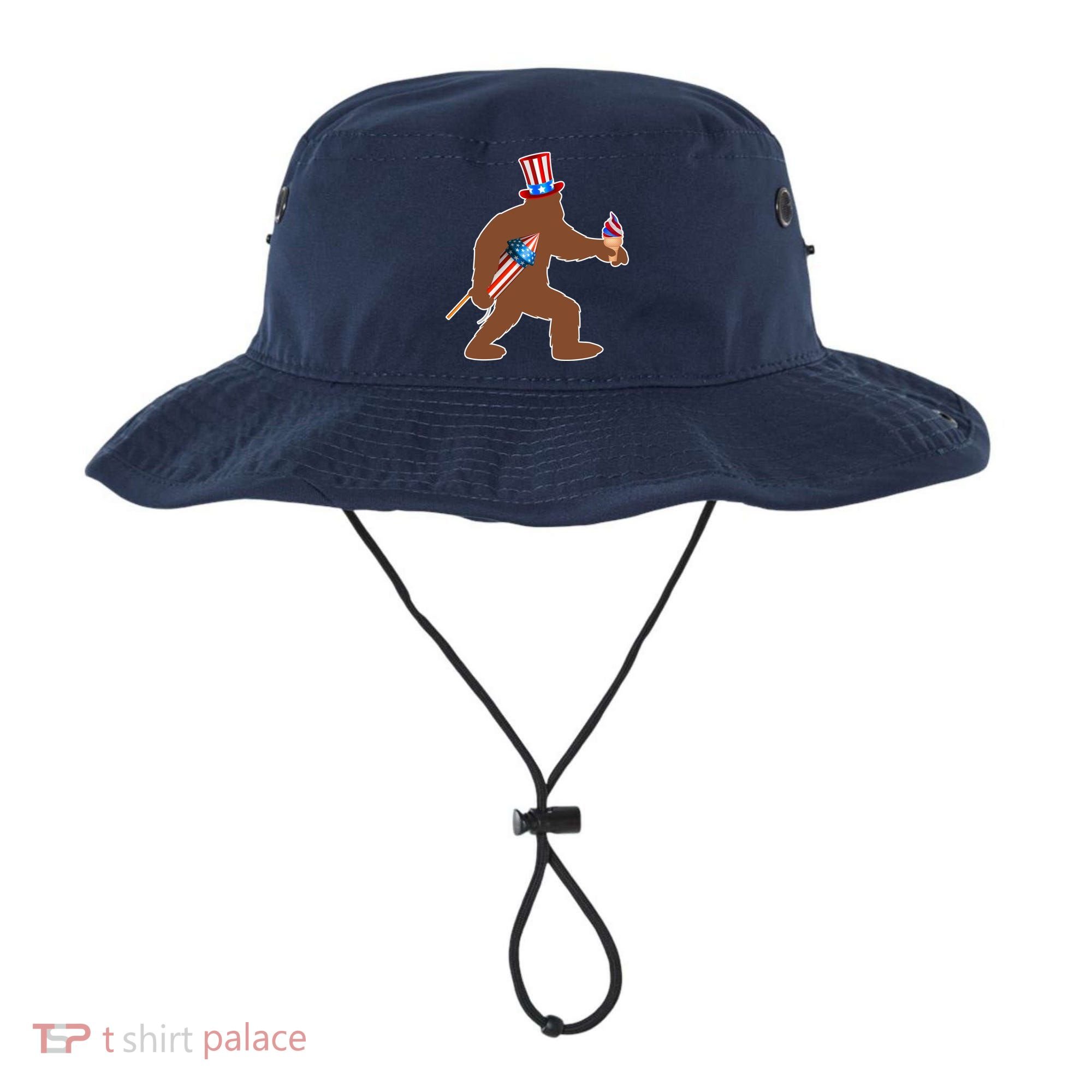 Patriotic Bigfoot Fireworks USA Bucket Hat