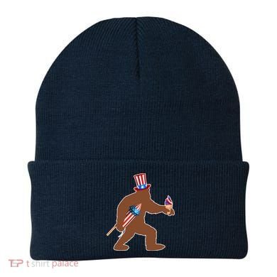 Patriotic Bigfoot Fireworks USA Beanie