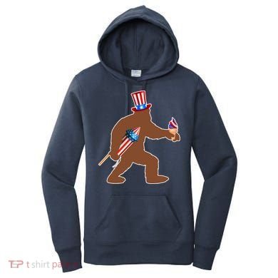 Patriotic Bigfoot Fireworks USA Women's Hoodie