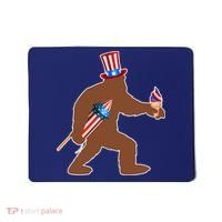 Patriotic Bigfoot Fireworks USA Mousepad thumb 0