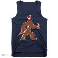 Patriotic Bigfoot Fireworks USA Tank Top thumb 0