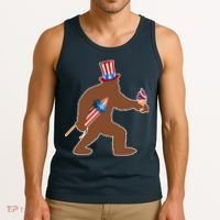 Patriotic Bigfoot Fireworks USA Tank Top thumb 3